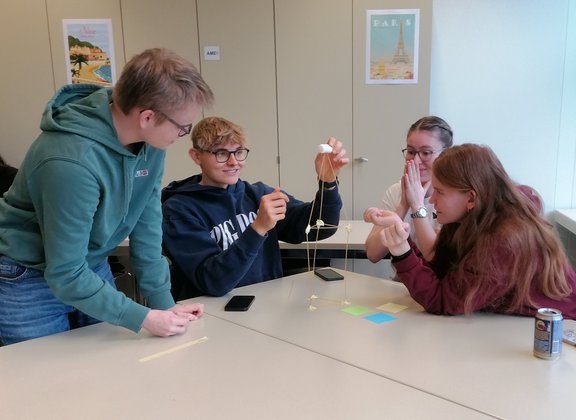 Classroom with creative group activity