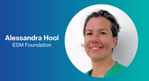 Alessa Hool in green clothing against a blue background